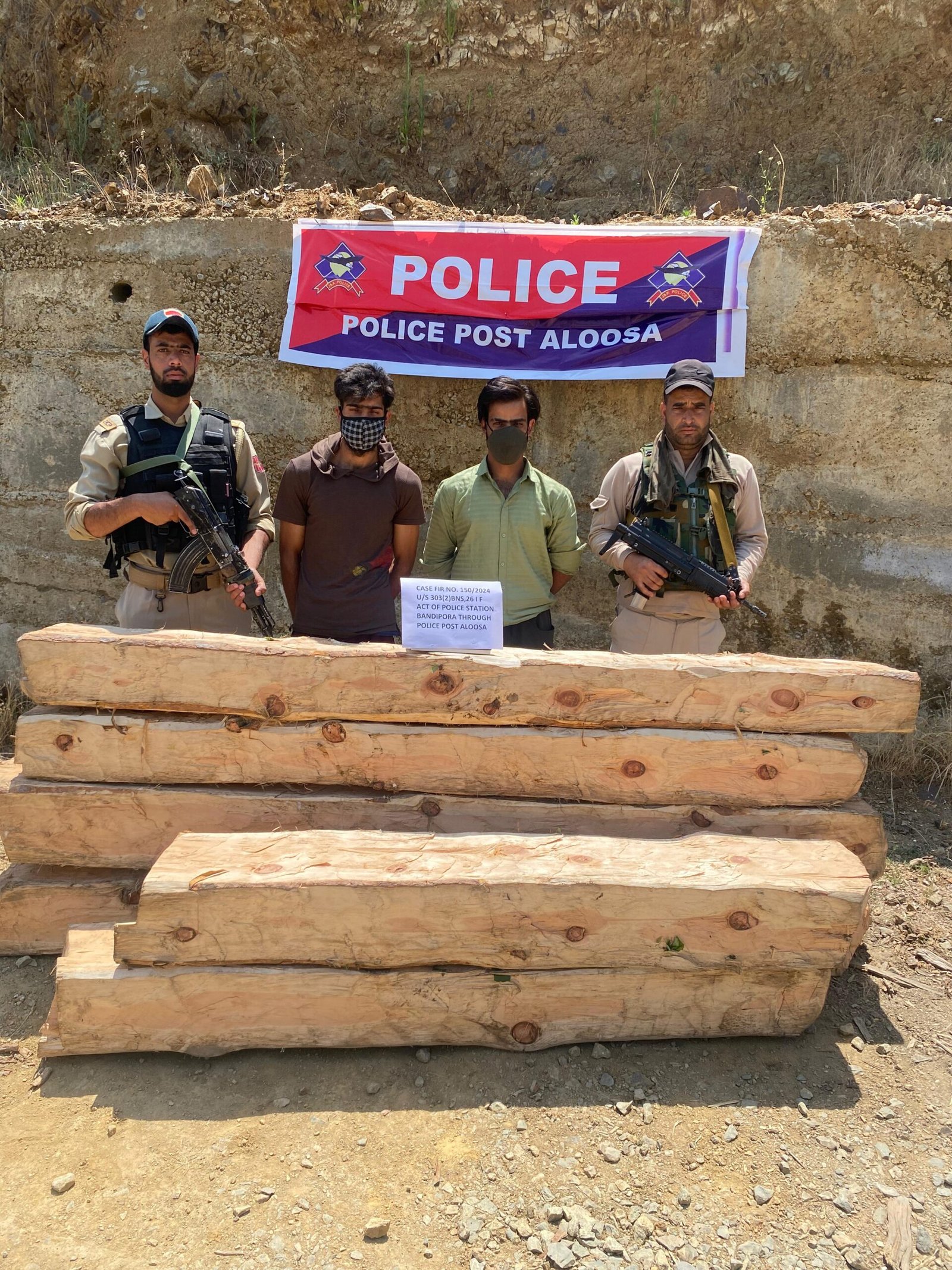 You are currently viewing Bandipora Police Strike at Illegal Operations, Seize Timber and Stones