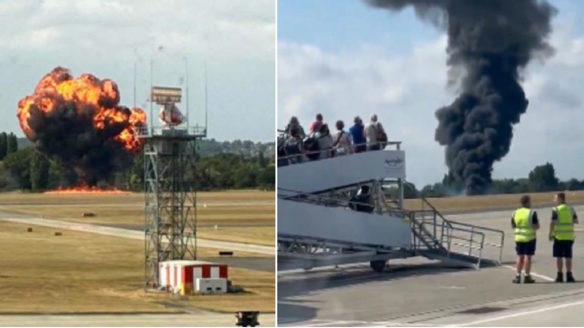 You are currently viewing लंदन में टेकऑफ के तुरंत बाद प्लेन क्रैश, आसमान में दिखा आग का भयंकर गोला