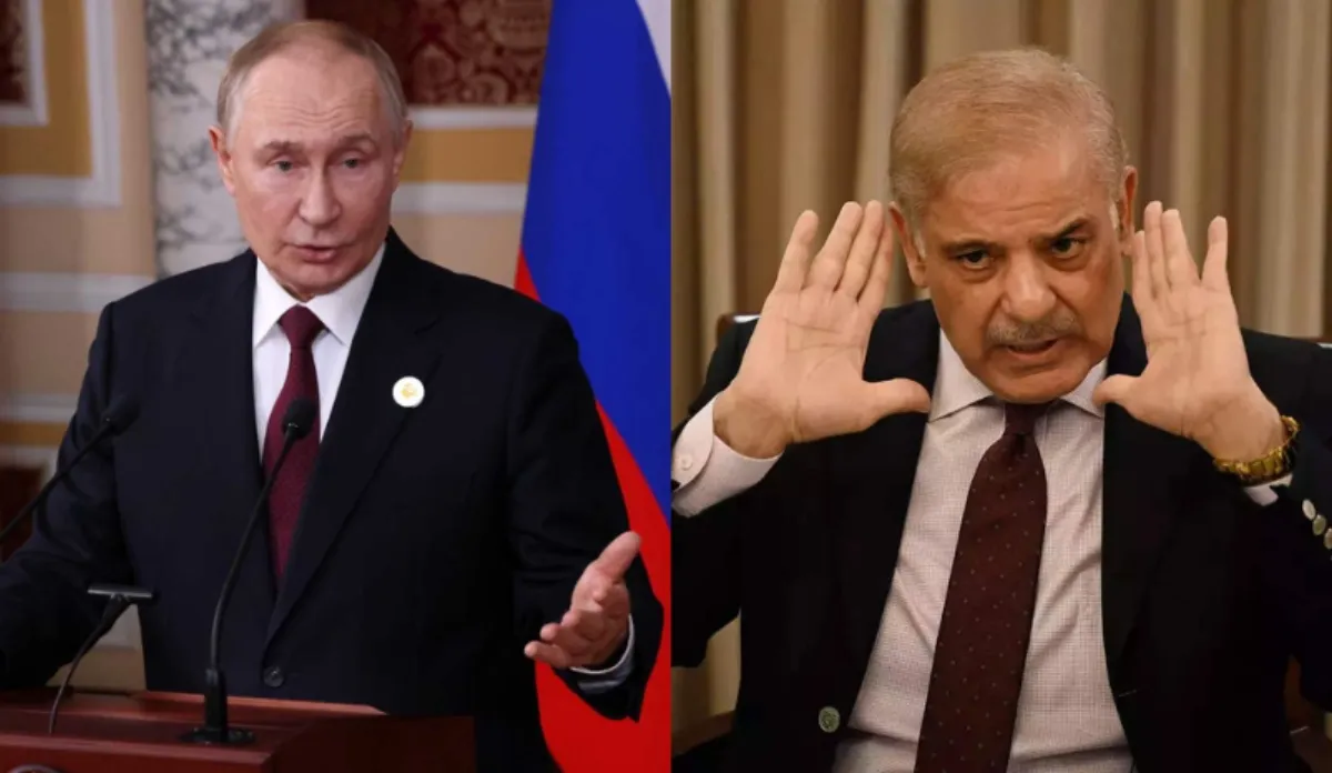 Read more about the article पुतिन से मुलाकात में गड़बड़: 40 मिनट इंतज़ार के बाद शहबाज़ शरीफ़ गलती से बंद बैठक में पहुँचे