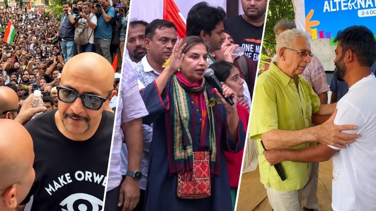 You are currently viewing CJP Protest: ज्ञानेश कुमार के इस्तीफे की मांग पर दिल्ली में CJP का प्रदर्शन, शबाना आजमी से नसीरुद्दीन शाह तक कई सितारों का समर्थन